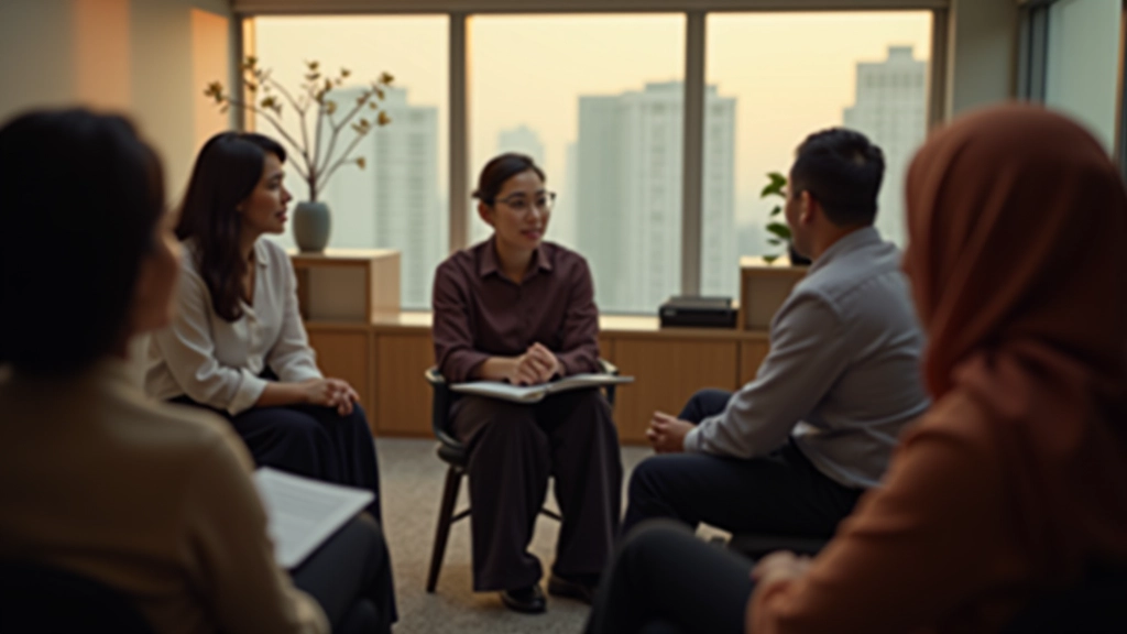 Self-awareness workshop participants in discussion
